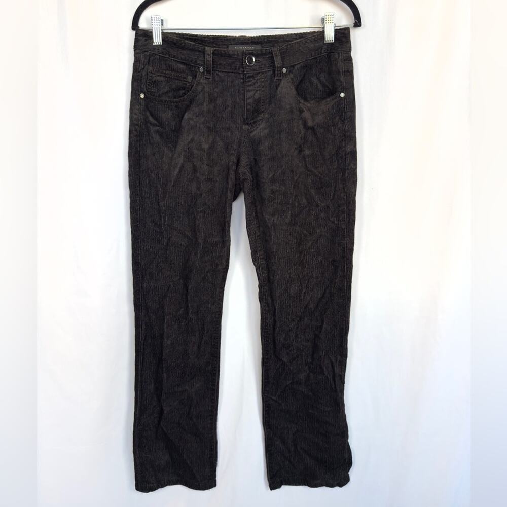 Elie Tahari Black Corduroy Straight Leg Pants